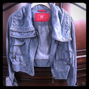 Cropped edc light weight denim jacket